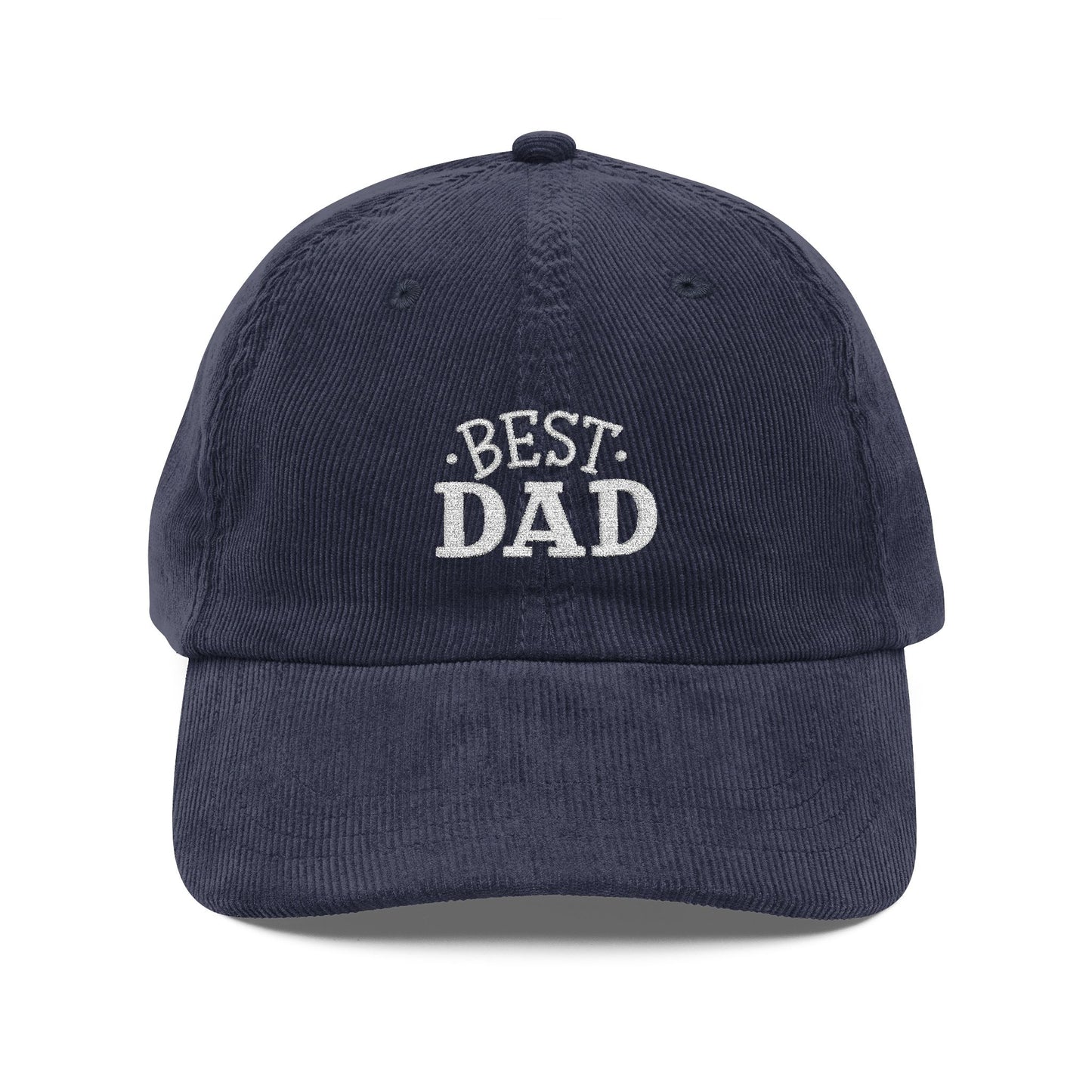 Best Dad Cord Cap – Retro Cord Basecap mit Stickerei - Good Vibes, Geschenk für Väter, Relaxed Fashion