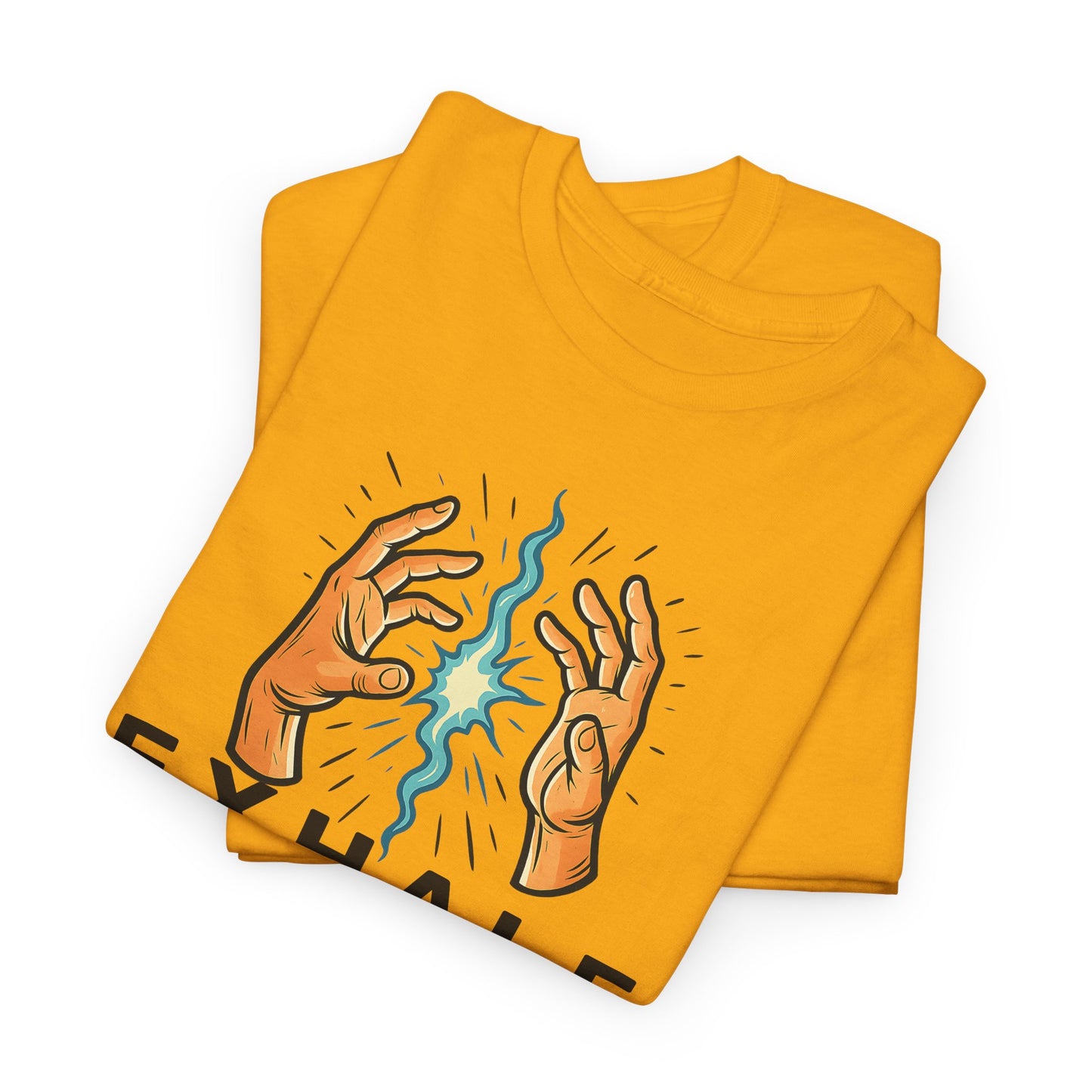 EXHALE T-Shirt (Brustprint) – Unisex Heavy Cotton Tee | Nachhaltige Streetwear mit Statement-Design