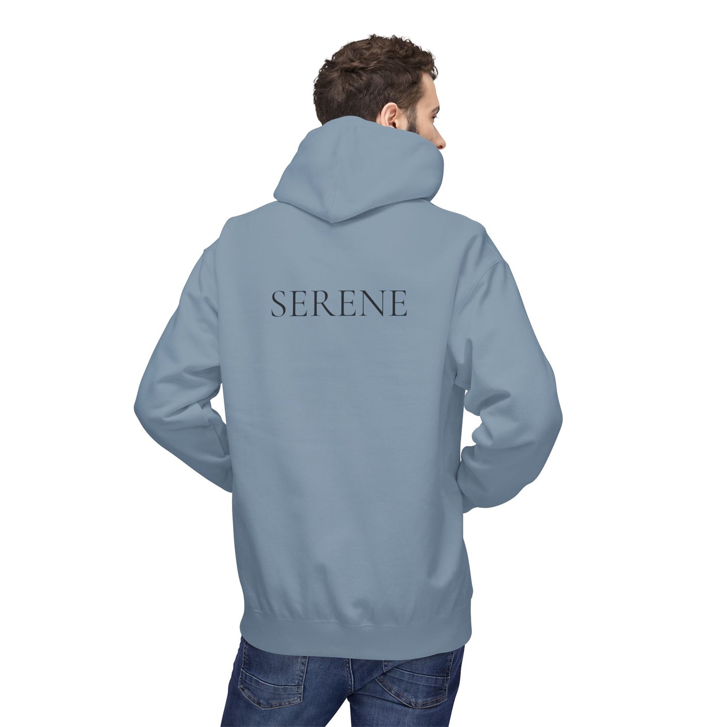 SERENE Hoodie (Rückenprint) – Unisex Midweight Fleece | Nachhaltige Streetwear mit Komfort & Stil