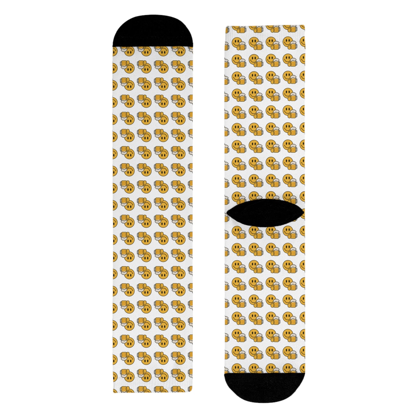 Bier Smiley Socken – Lustige Crew Socks für Männer & Frauen | Festival & Geschenkidee
