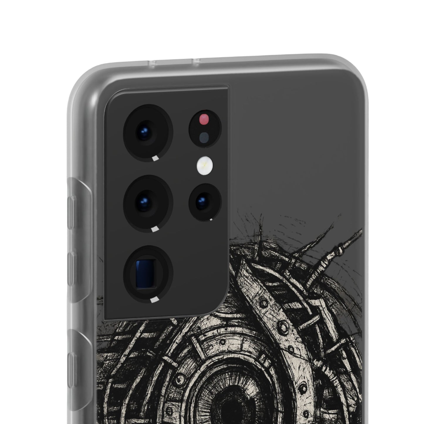 Biomechanisches Auge Handyhülle – Futuristisches Cyberpunk Design mit Zahnrädern & Kabeln | Schutzhülle für iPhone & Android
