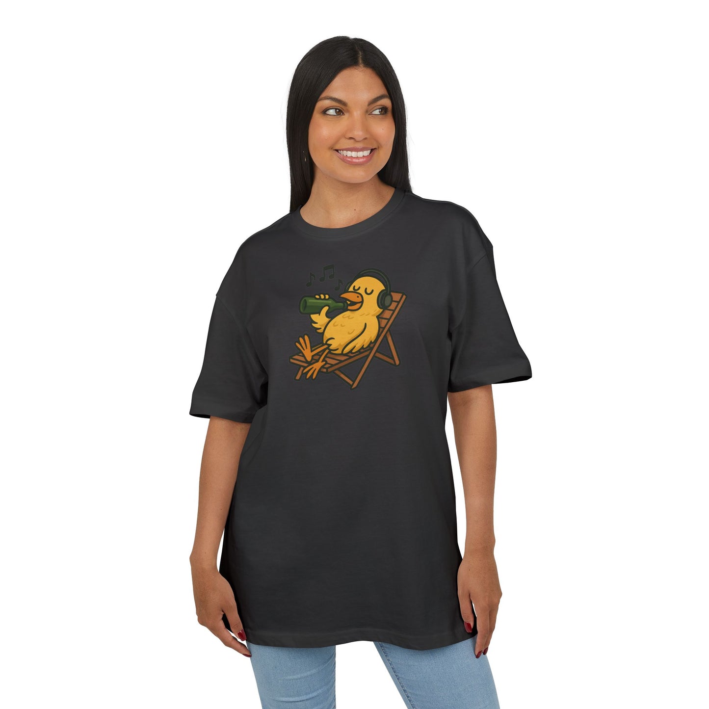 Chillente T-Shirt (Brustprint) – Lustiges Bier & Musik Motiv im Sommer-Look | Unisex Funshirt für Festival, Strand & Feierlaune
