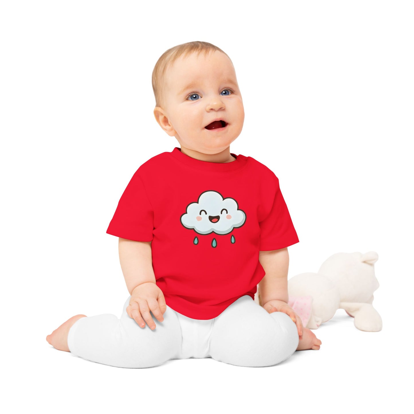 Baby T-Shirt „Happy Cloud“ – Niedliches Wolken-Motiv, Bio-Baumwolle, nachhaltige Babybekleidung für kleine Träumer