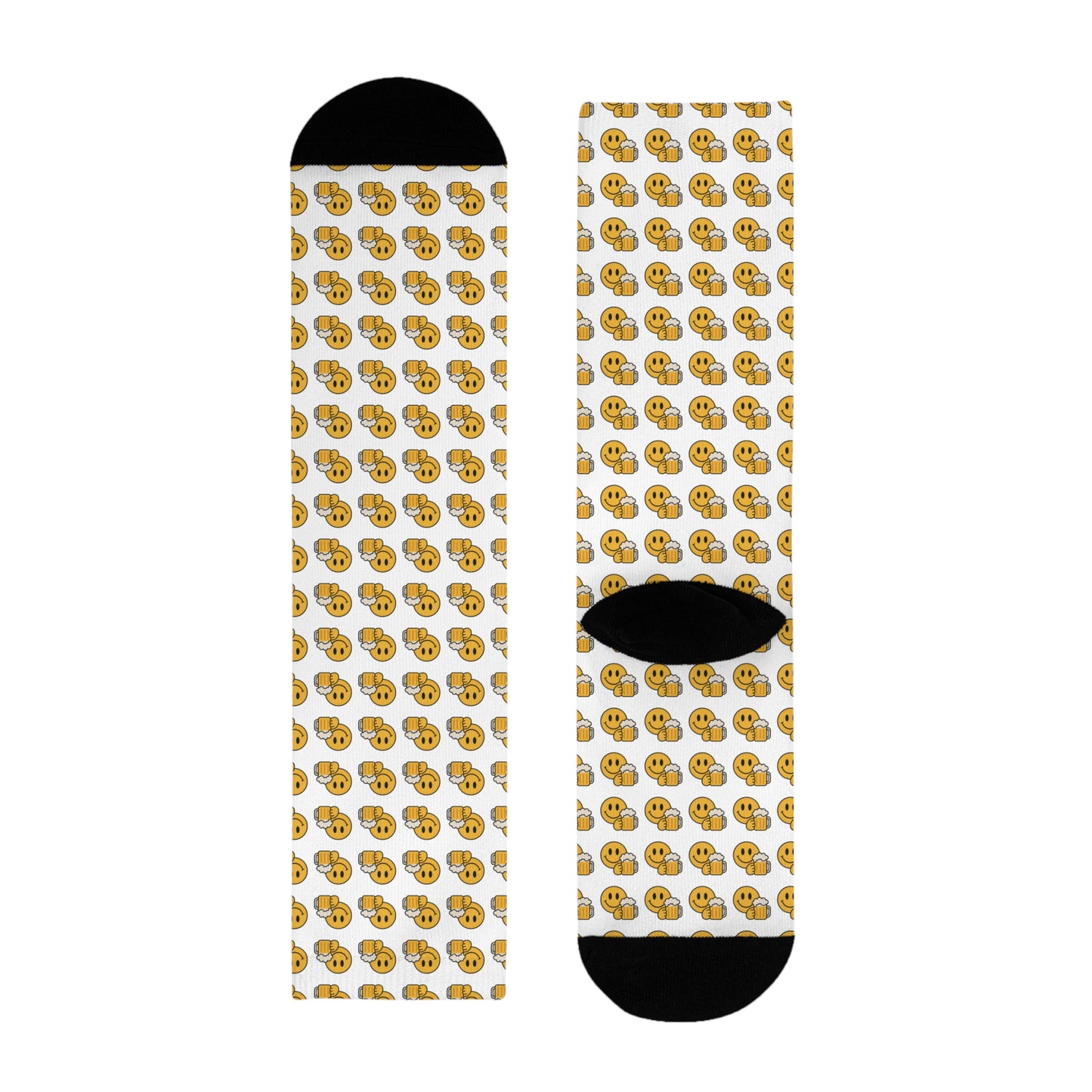 Bier Smiley Socken – Lustige Crew Socks für Männer & Frauen | Festival & Geschenkidee
