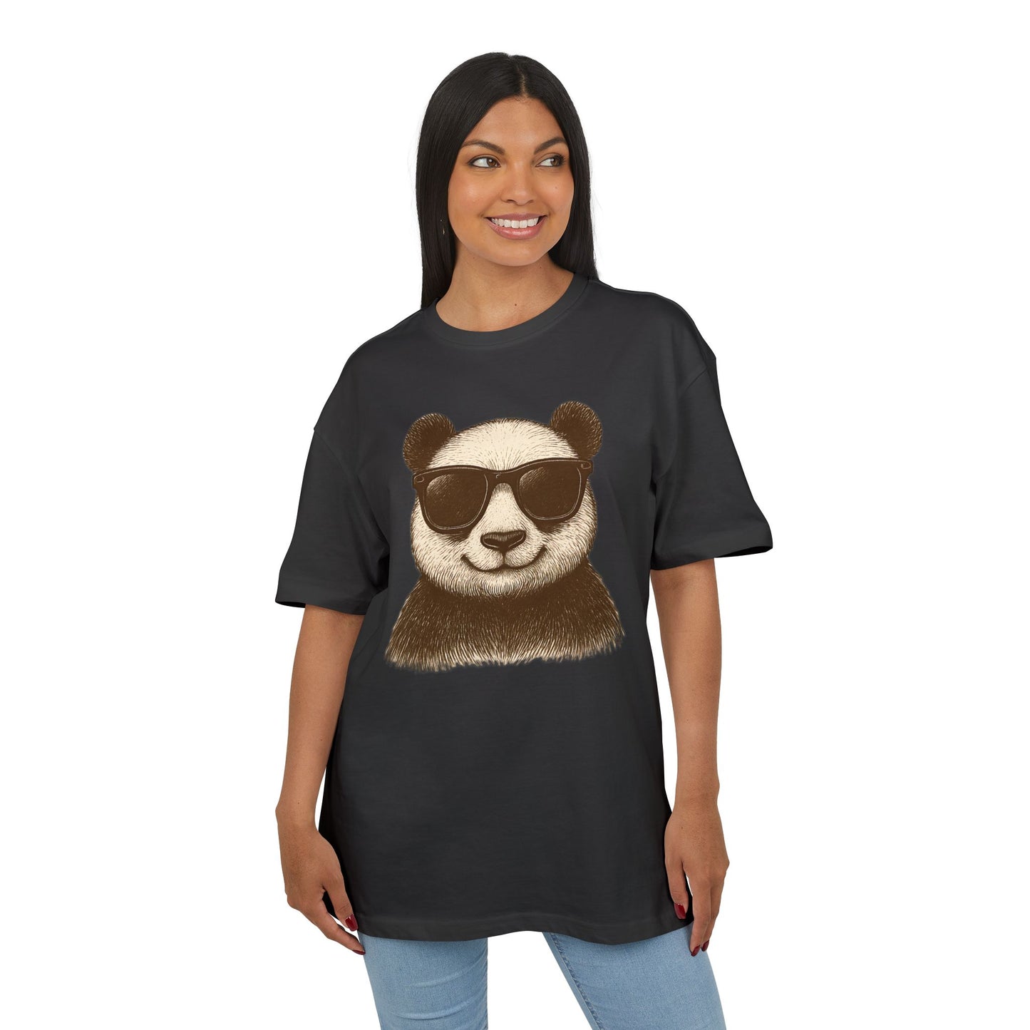 Cooler Panda T-Shirt (Brustprint) – Stylisches Unisex Shirt mit Sonnenbrillen-Motiv im Retro Look