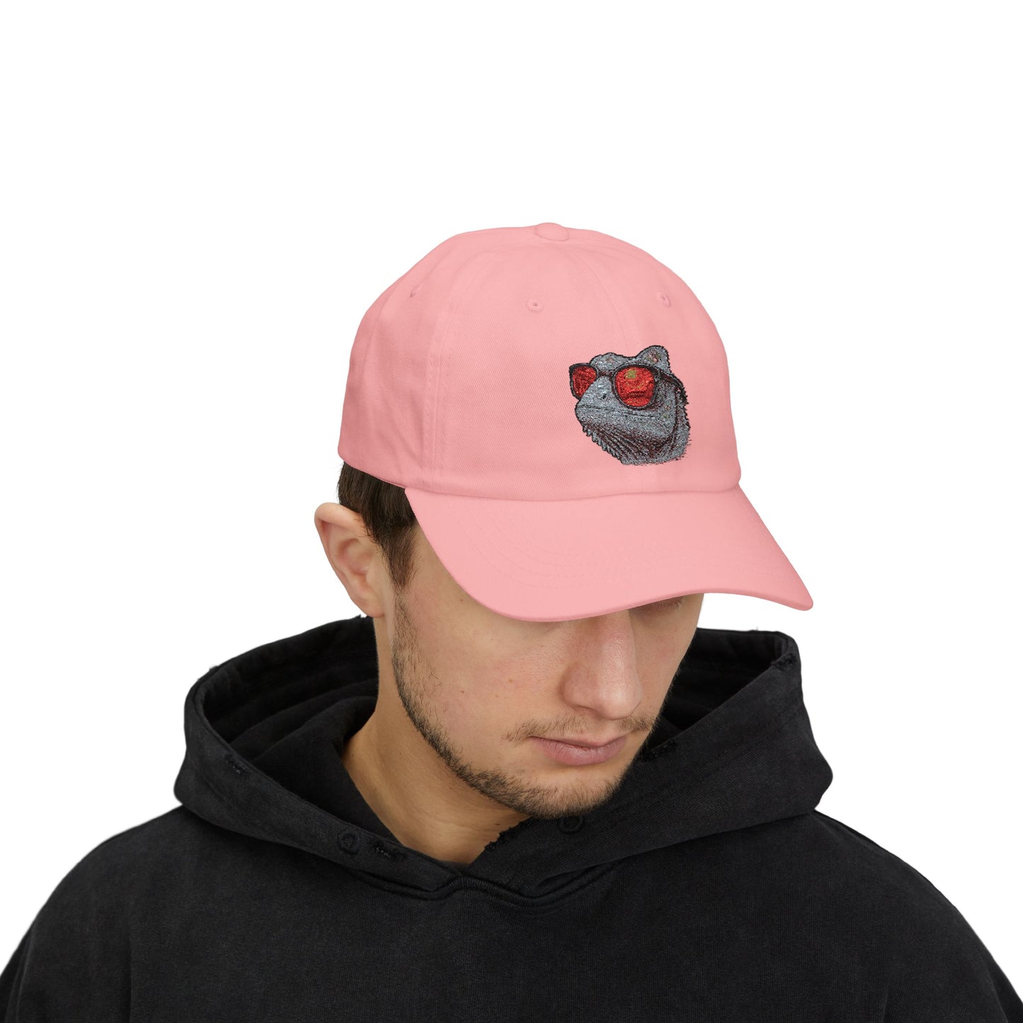 Chamäleon Cap mit Sonnenbrille & Disco-Design – Trendige Unisex Basecap mit Tiermotiv