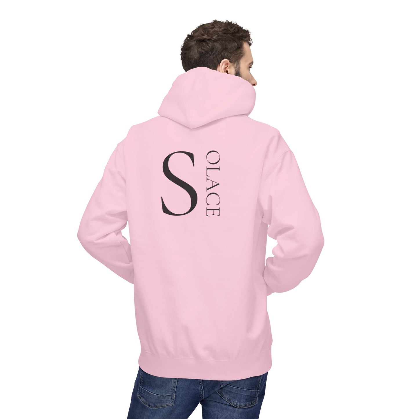 SOLACE Hoodie Unisex (Brustprint) – Nachhaltiger Midweight Fleece Kapuzenpullover mit Kängurutasche, Fair & OEKO-TEX zertifiziert