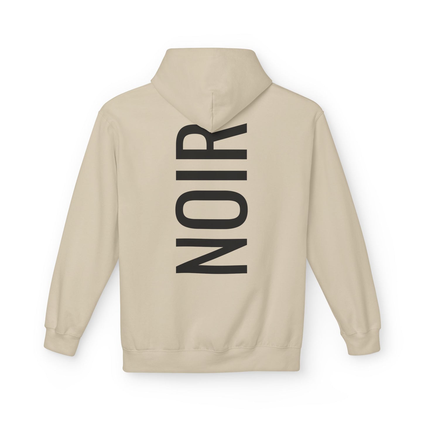 NOIR Hoodie Unisex (Rückenprint) – Nachhaltiger Midweight Fleece Kapuzenpullover mit Kängurutasche, Fair & OEKO-TEX zertifiziert