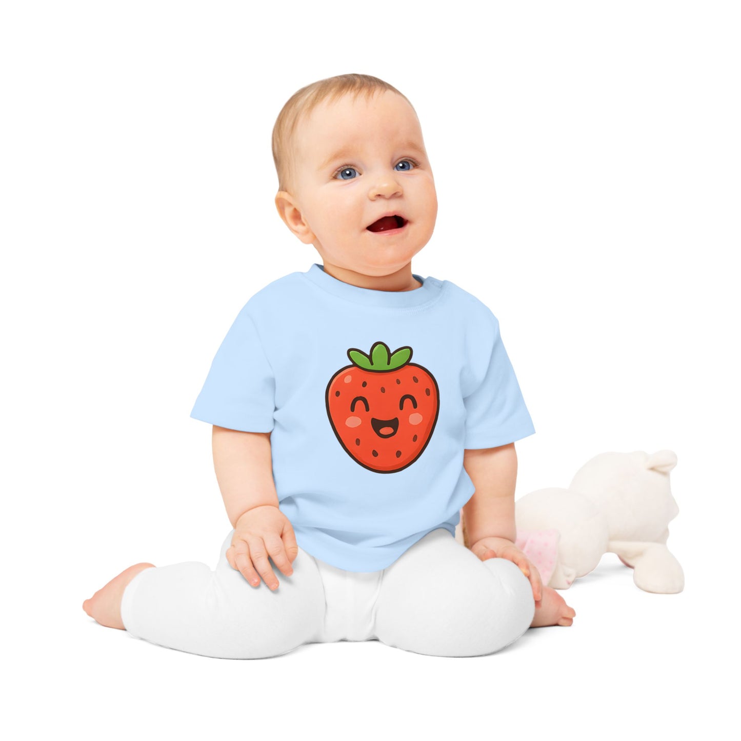 Baby T-Shirt „Sweet Strawberry“ – Süßes Erdbeer-Motiv, Bio-Baumwolle, nachhaltige Babybekleidung für kleine Fruchtliebhaber