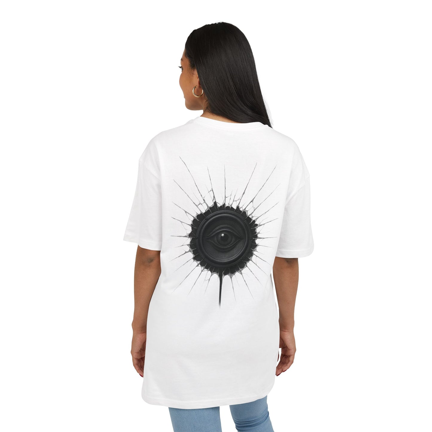 Surreal Sound T-Shirt – Lautsprecher mit Auge Design im Black & White Look – Unisex Streetwear für Musik- & Kunstfans
