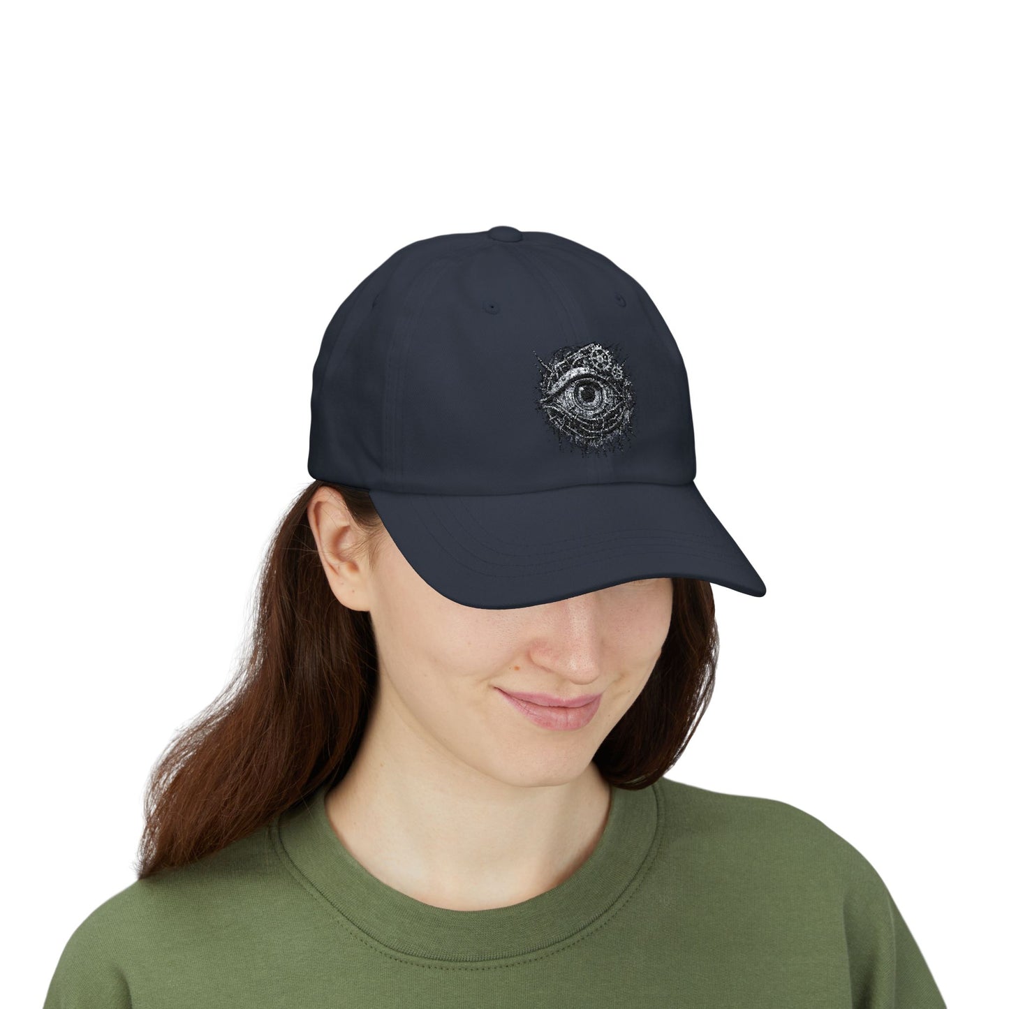 Biomechanisches Auge Cap – Cyberpunk Kappe mit Zahnrädern & Kabeln | Verstellbare Unisex Techwear Basecap