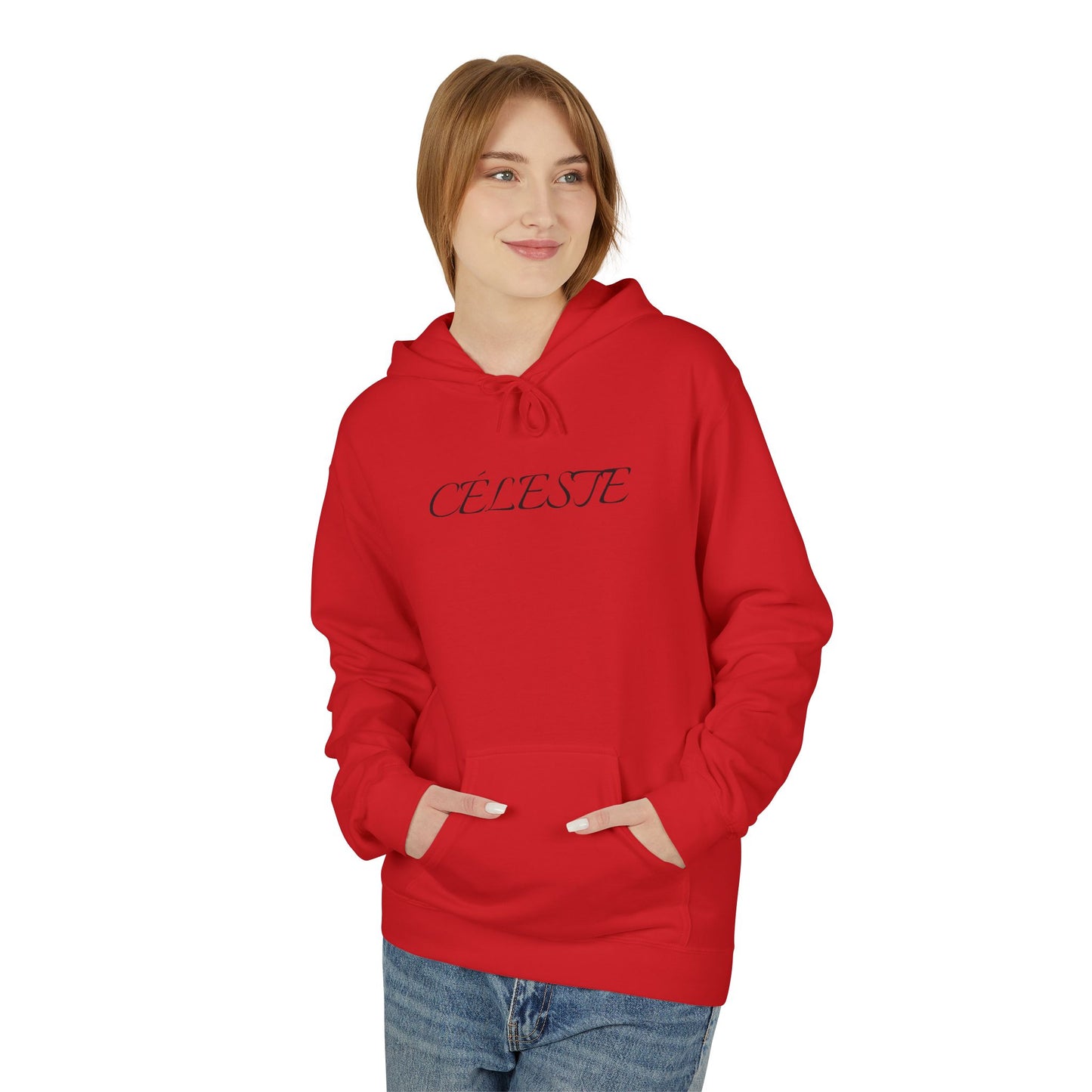 CÉLESTE Hoodie (Brustprint) – Unisex Midweight Softstyle Fleece | Nachhaltige Streetwear mit Komfort & Stil