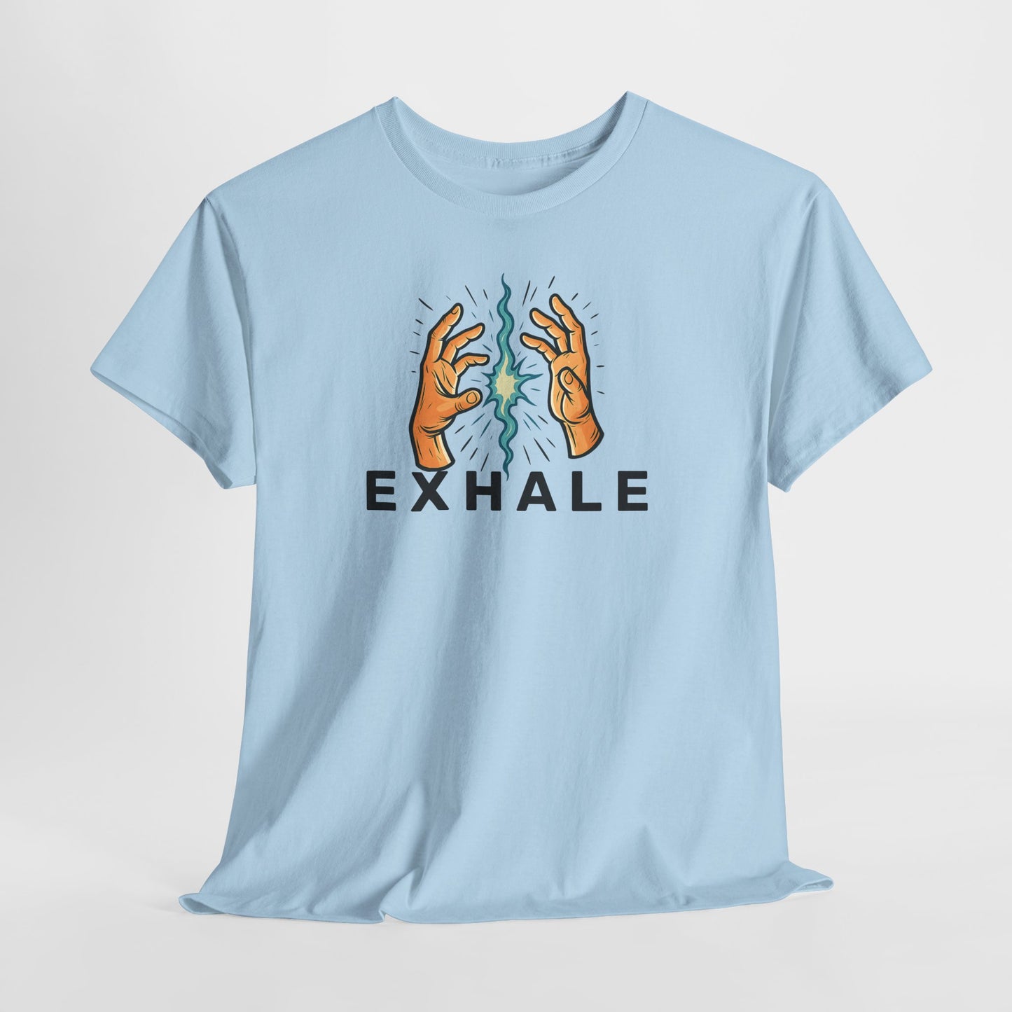 EXHALE T-Shirt (Brustprint) – Unisex Heavy Cotton Tee | Nachhaltige Streetwear mit Statement-Design