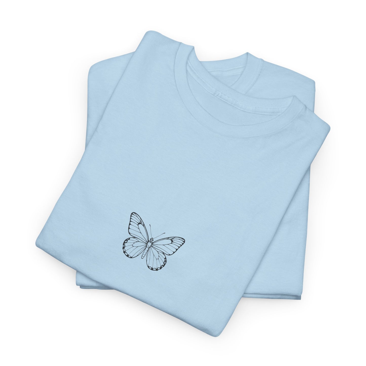 Schmetterling T-Shirt (Brustprint) – Stylisches Linienkunst-Design | Natur & Freiheit | Unisex Baumwolle