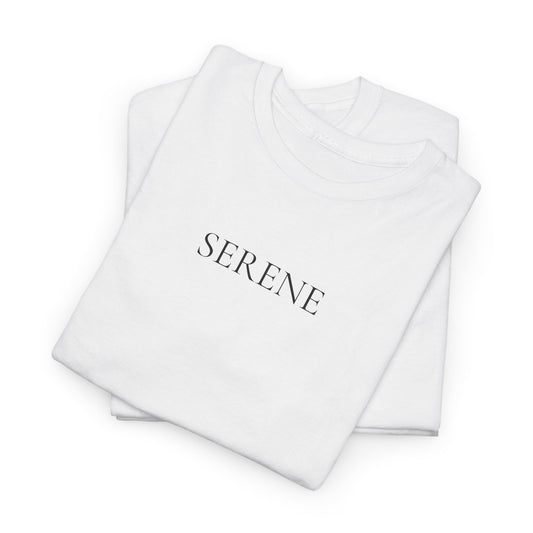 SERENE T-Shirt (Brustprint) – Unisex Heavy Cotton Tee | Nachhaltige Streetwear aus 100% Baumwolle