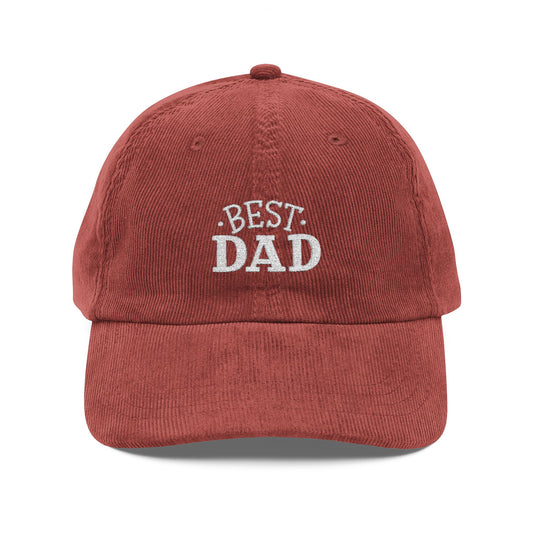 Best Dad Cord Cap – Retro Cord Basecap mit Stickerei - Good Vibes, Geschenk für Väter, Relaxed Fashion