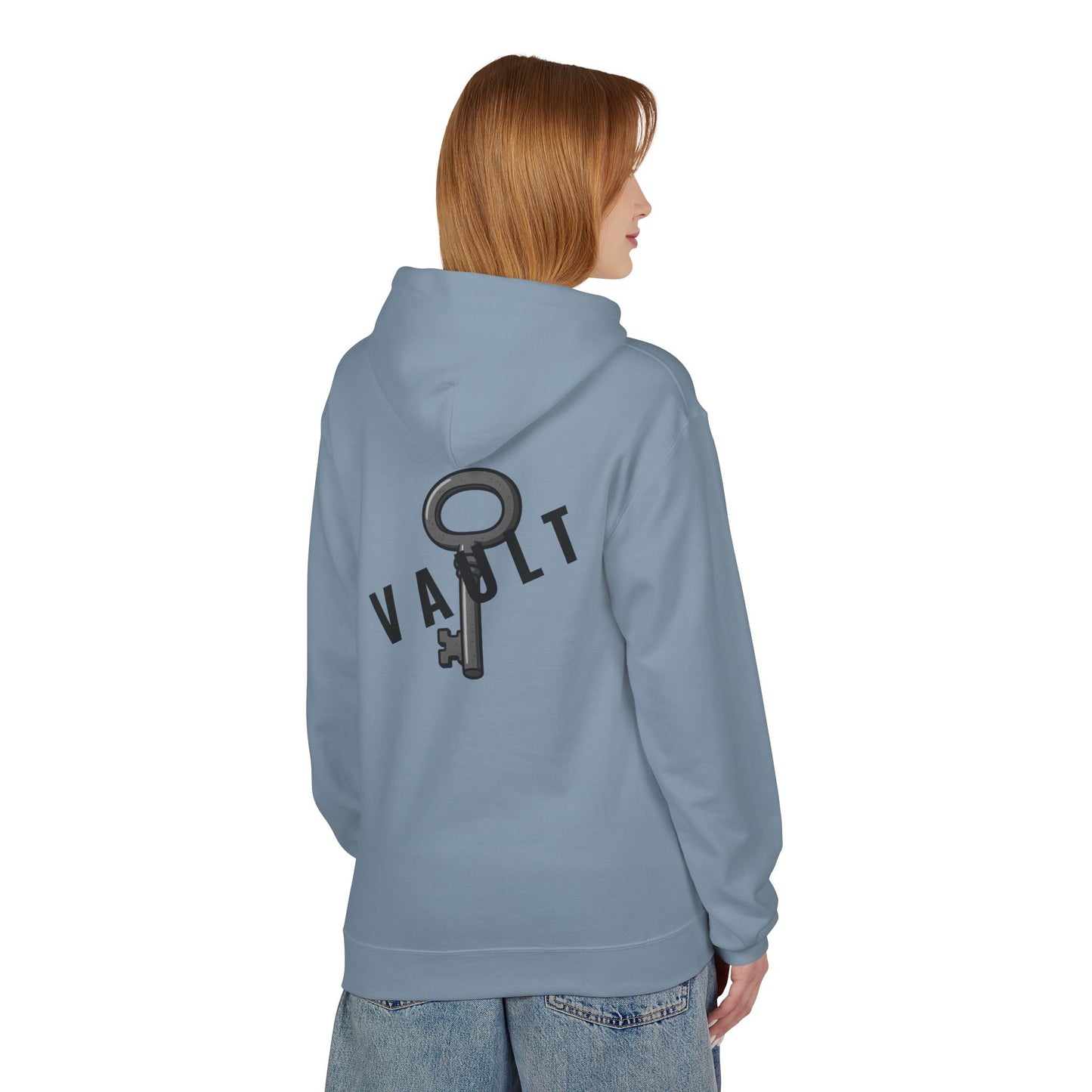 VAULT Hoodie mit Schlüssel-Design (Rückenprint) – Unisex Midweight Fleece | Nachhaltige Streetwear mit Komfort & Stil
