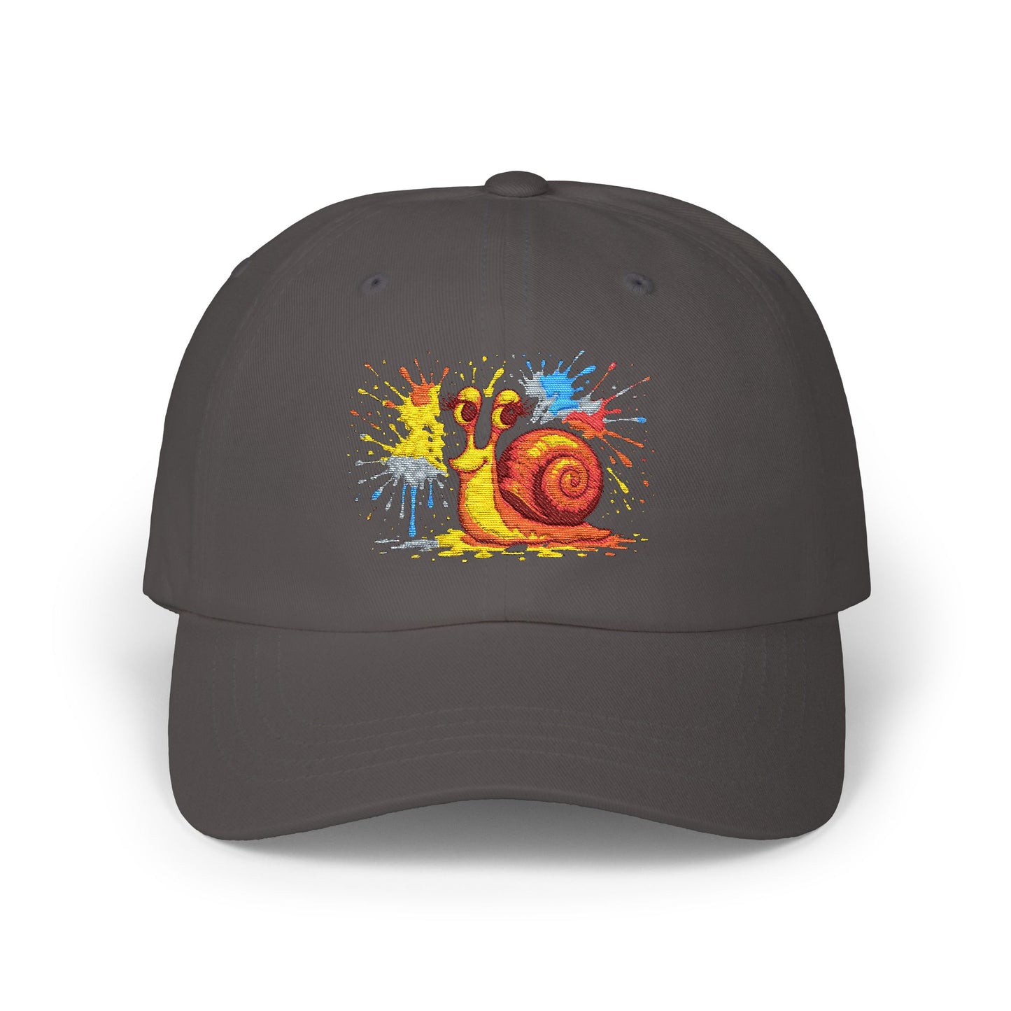 Schnecken Cap – Lustige Unisex Kappe mit buntem Farbklecks-Motiv für Alltag, Festivals & Streetwear
