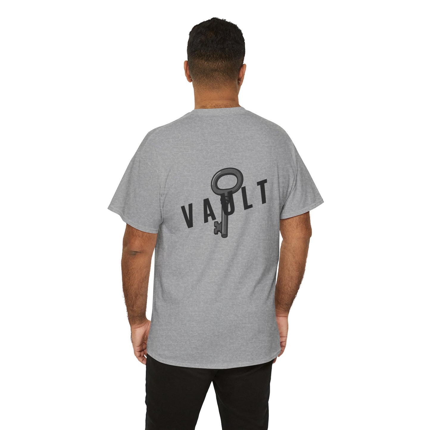 VAULT T-Shirt mit Schlüssel-Design (Rückenprint) – Unisex Heavy Cotton Tee | Nachhaltige Streetwear aus 100% Baumwolle
