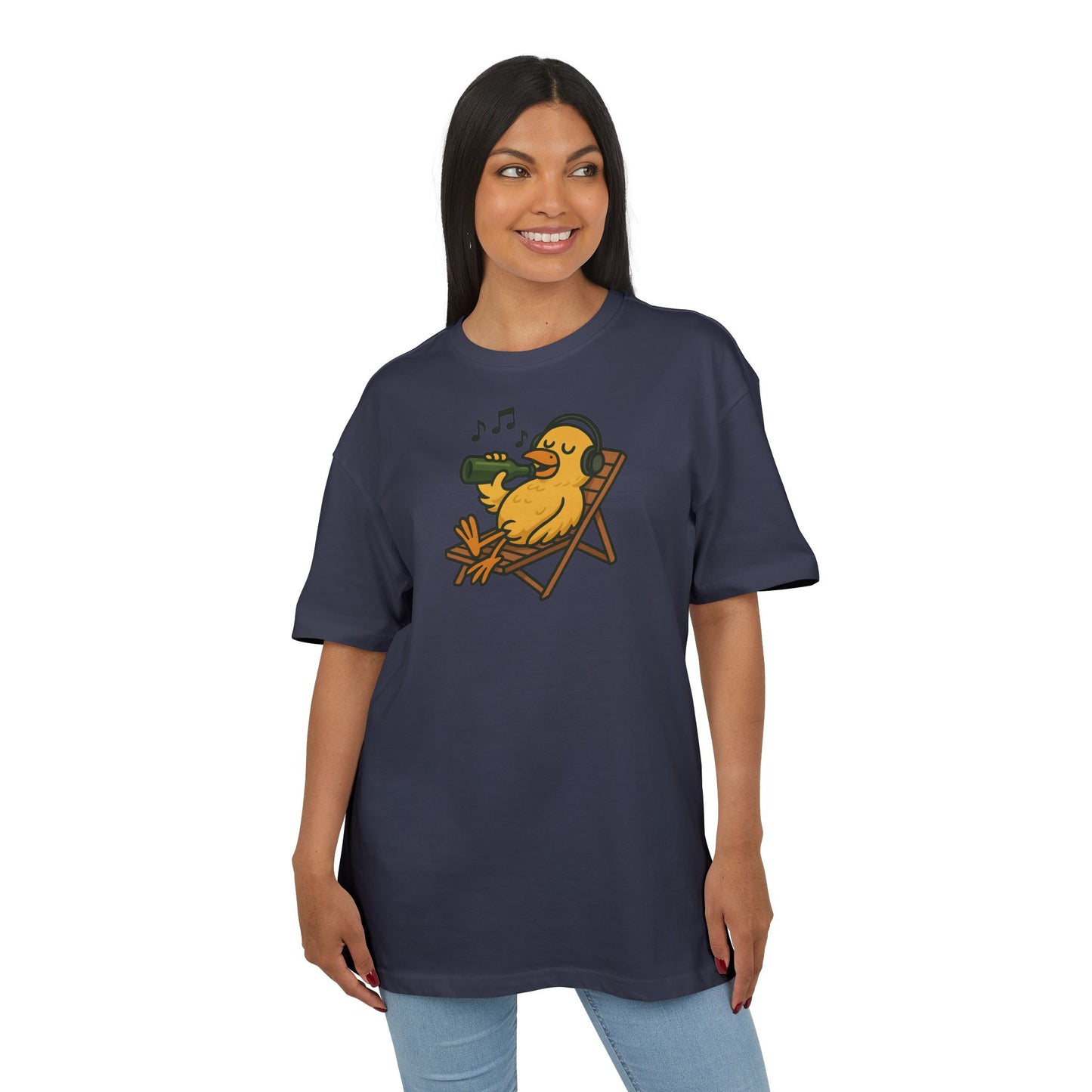 Chillente T-Shirt (Brustprint) – Lustiges Bier & Musik Motiv im Sommer-Look | Unisex Funshirt für Festival, Strand & Feierlaune