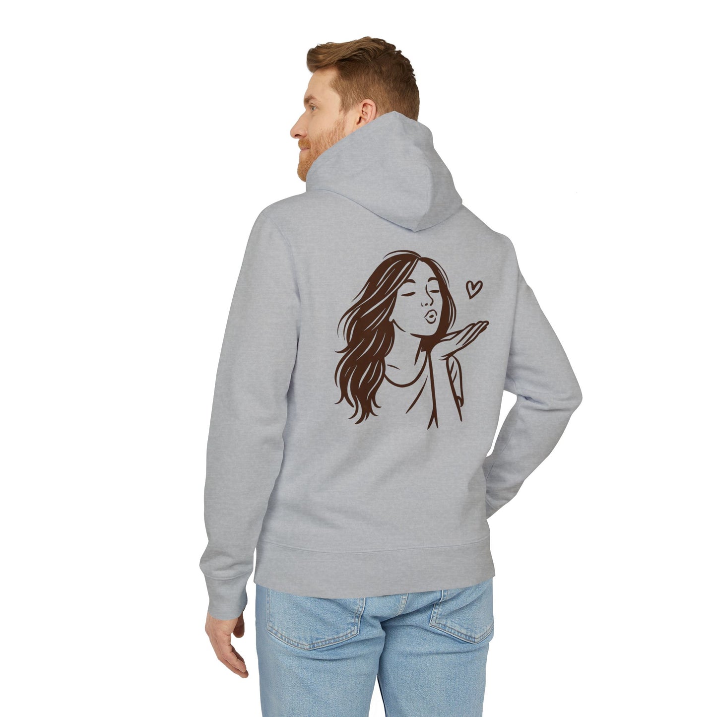 Kusshand Hoodie Unisex (Rückenprint) – Romantischer Love Hoodie mit Herz Motiv, Stylisches Geschenk für Valentinstag & Paare