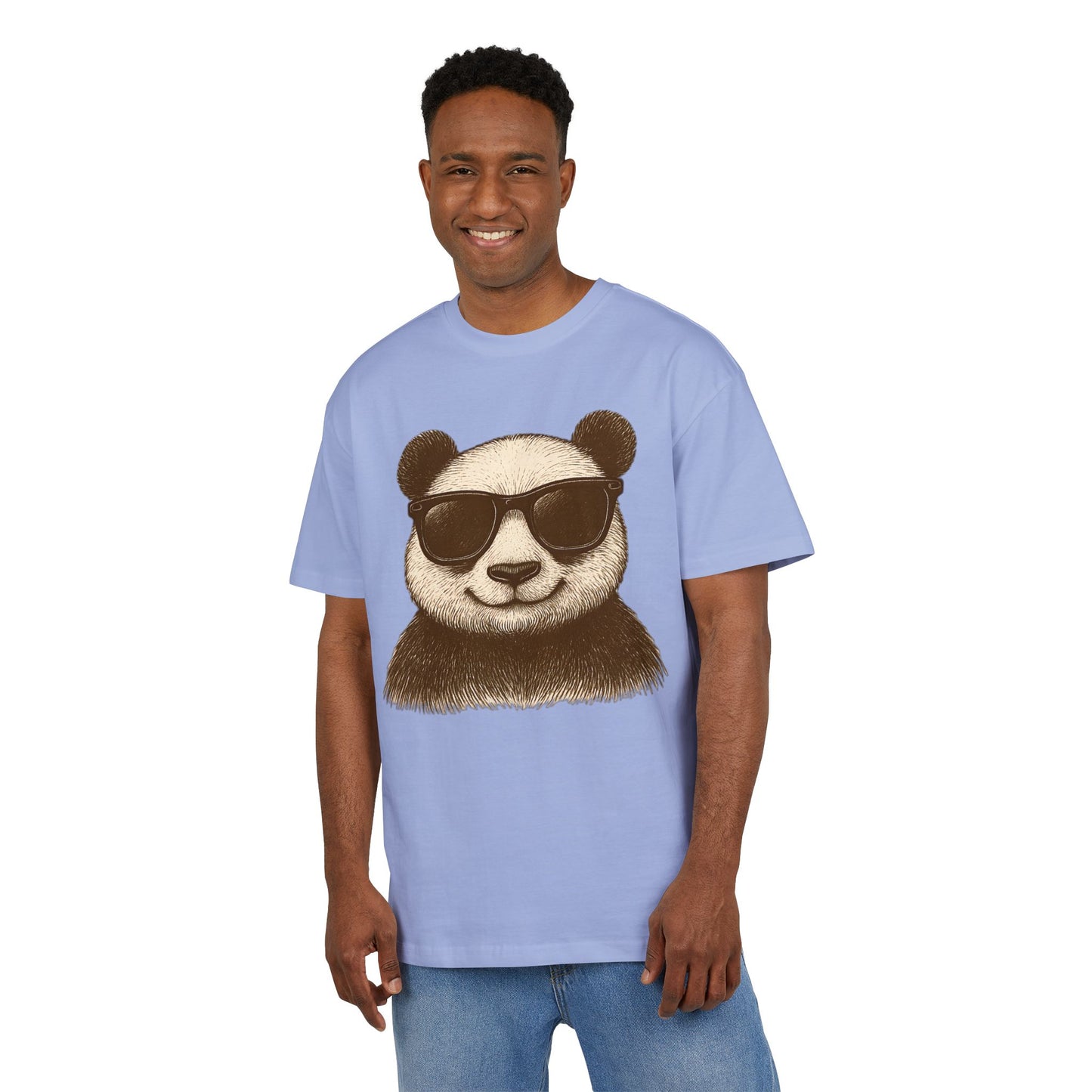 Cooler Panda T-Shirt (Brustprint) – Stylisches Unisex Shirt mit Sonnenbrillen-Motiv im Retro Look
