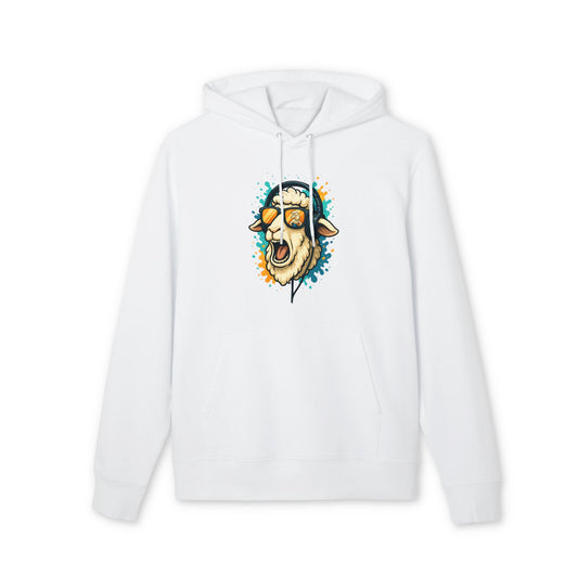 Lustiger Schaf Hoodie (Brustprint) – Unisex Kapuzenpullover mit Kopfhörer & Sonnenbrille – Musik Cartoon Streetwear für Tierfreunde