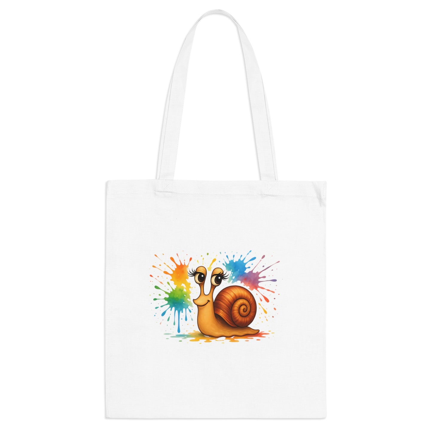 Jutebeutel mit bunter Schnecke – Lustige Unisex Baumwolltasche mit Farbklecks-Design für Alltag & Festivals