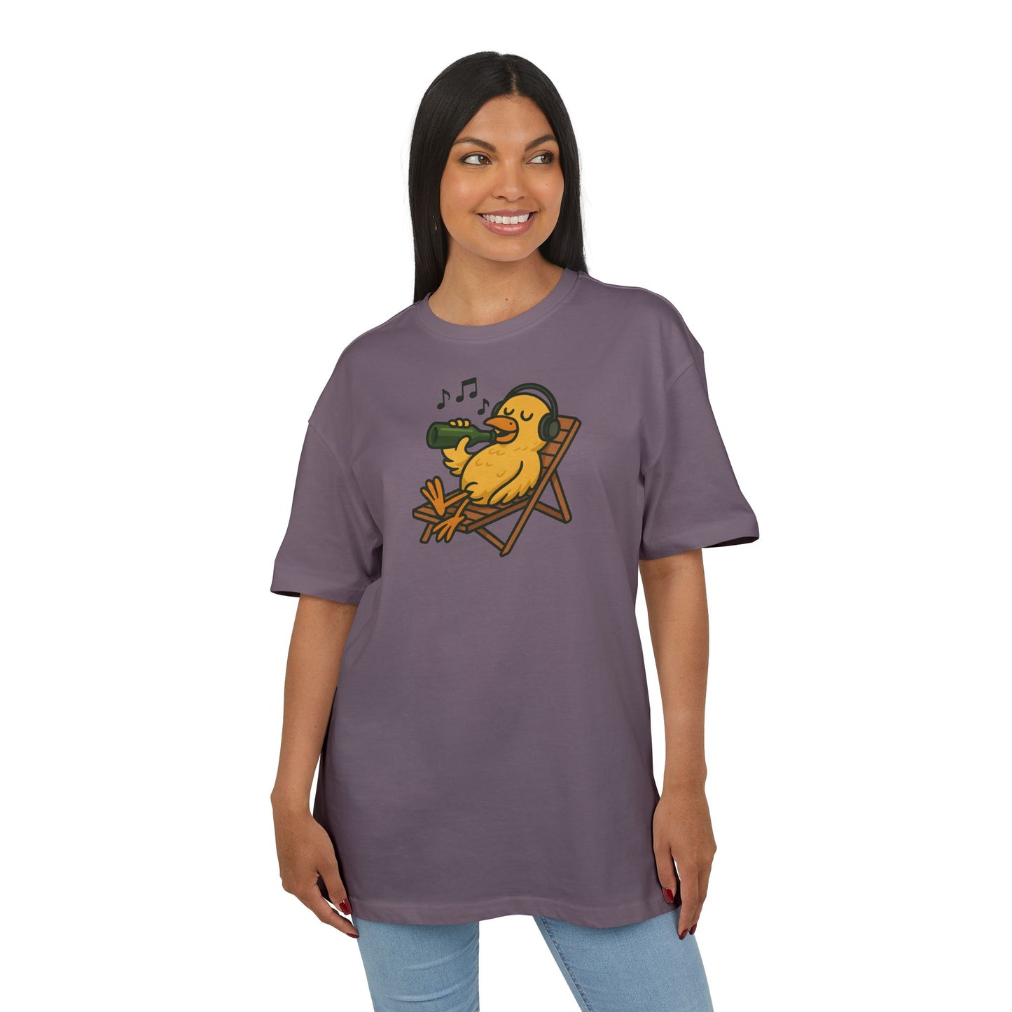 Chillente T-Shirt (Brustprint) – Lustiges Bier & Musik Motiv im Sommer-Look | Unisex Funshirt für Festival, Strand & Feierlaune