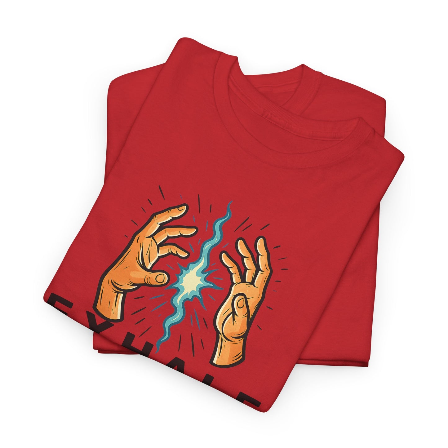 EXHALE T-Shirt (Brustprint) – Unisex Heavy Cotton Tee | Nachhaltige Streetwear mit Statement-Design