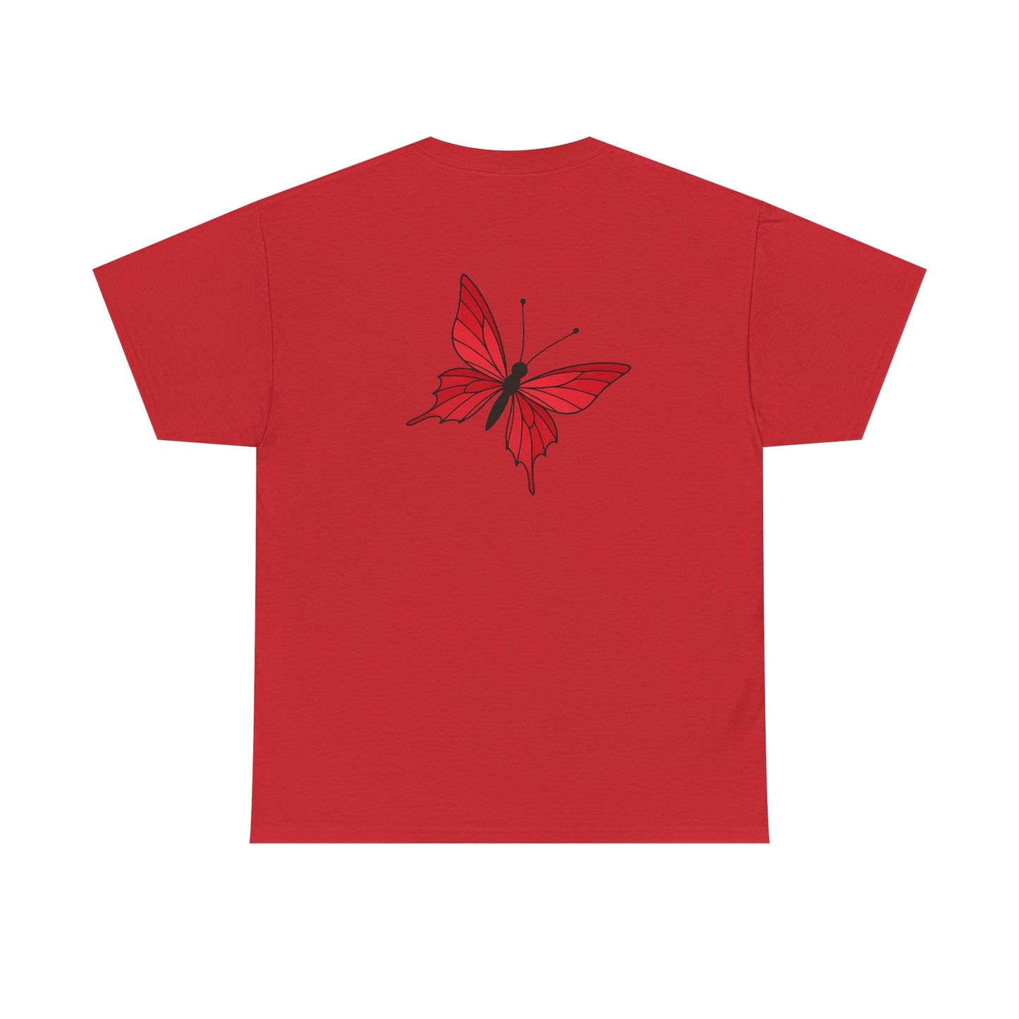 Roter Schmetterling T-Shirt Unisex – Ausdrucksstarkes Butterfly Design | Natur-inspiriertes Baumwollshirt für Damen & Herren