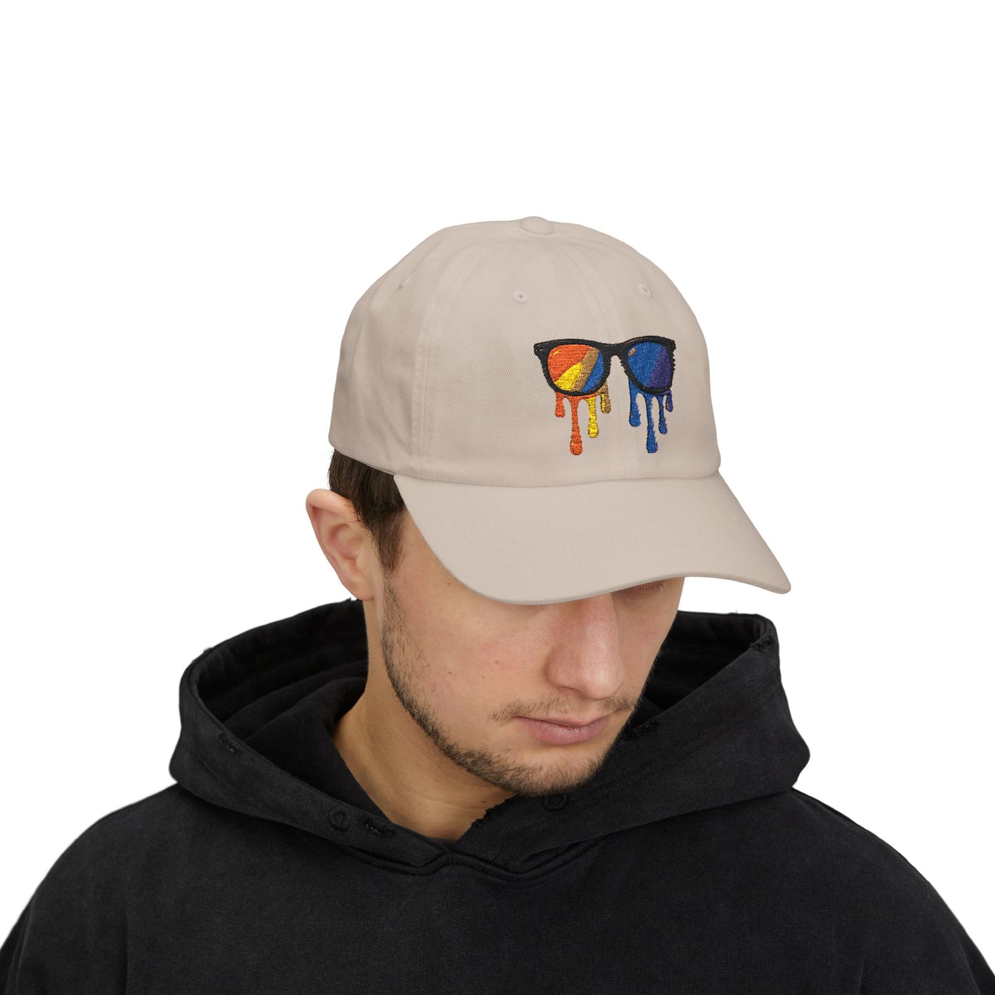 Melting Shades Cap – Stylische Unisex Basecap mit bunter, schmelzender Sonnenbrille | Sommer Accessoire für Festival, Freizeit & Streetwear