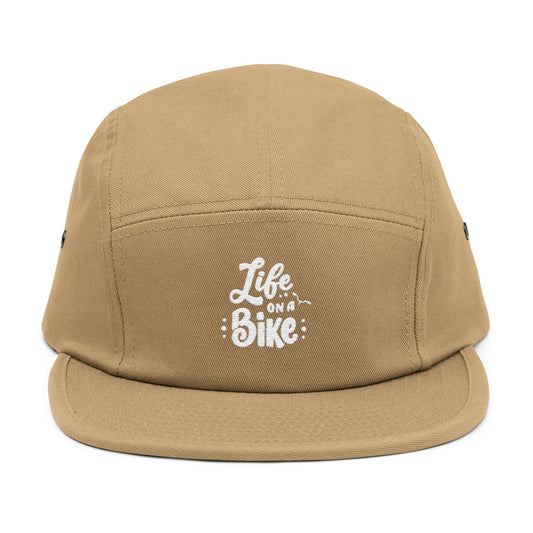 Life on a Bike – 5-Panel Cap mit Stickerei
