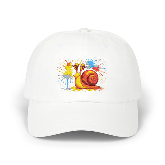 Schnecken Cap – Lustige Unisex Kappe mit buntem Farbklecks-Motiv für Alltag, Festivals & Streetwear