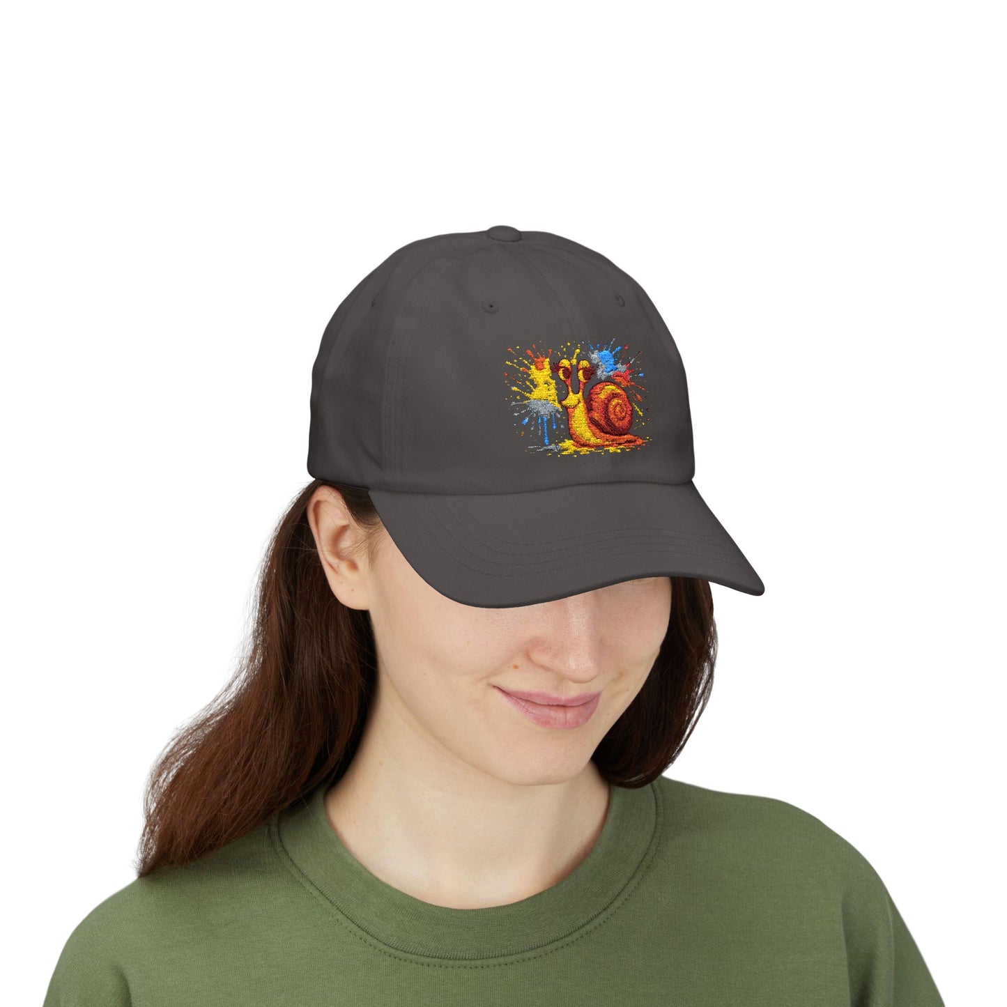 Schnecken Cap – Lustige Unisex Kappe mit buntem Farbklecks-Motiv für Alltag, Festivals & Streetwear