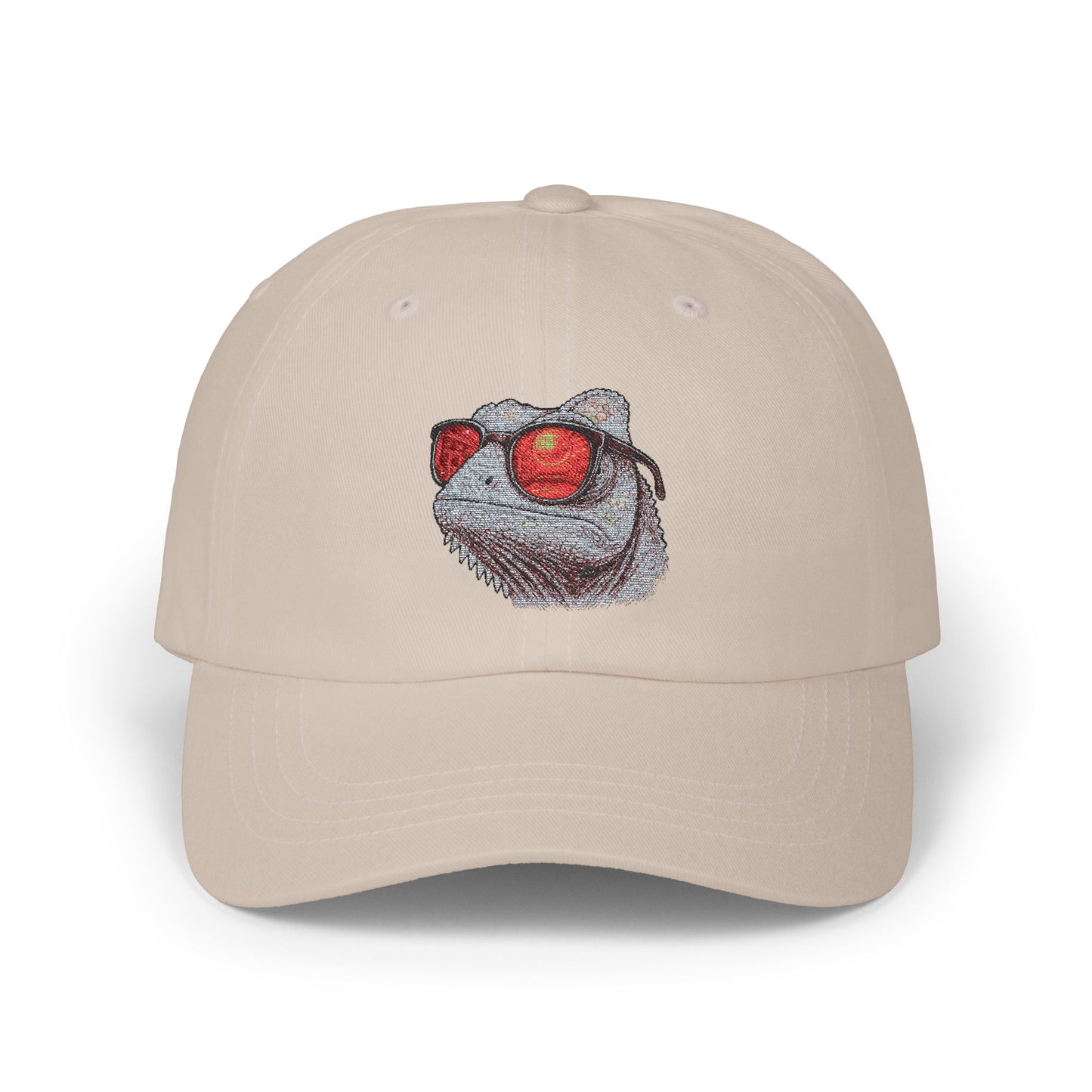 Chamäleon Cap mit Sonnenbrille & Disco-Design – Trendige Unisex Basecap mit Tiermotiv