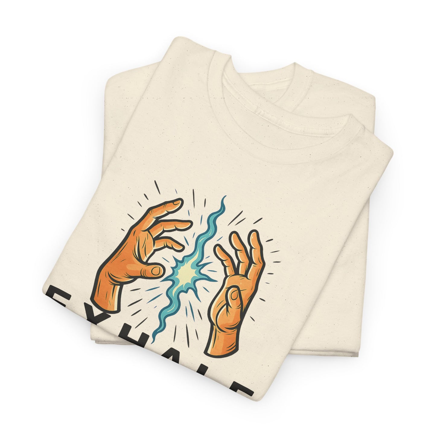 EXHALE T-Shirt (Brustprint) – Unisex Heavy Cotton Tee | Nachhaltige Streetwear mit Statement-Design