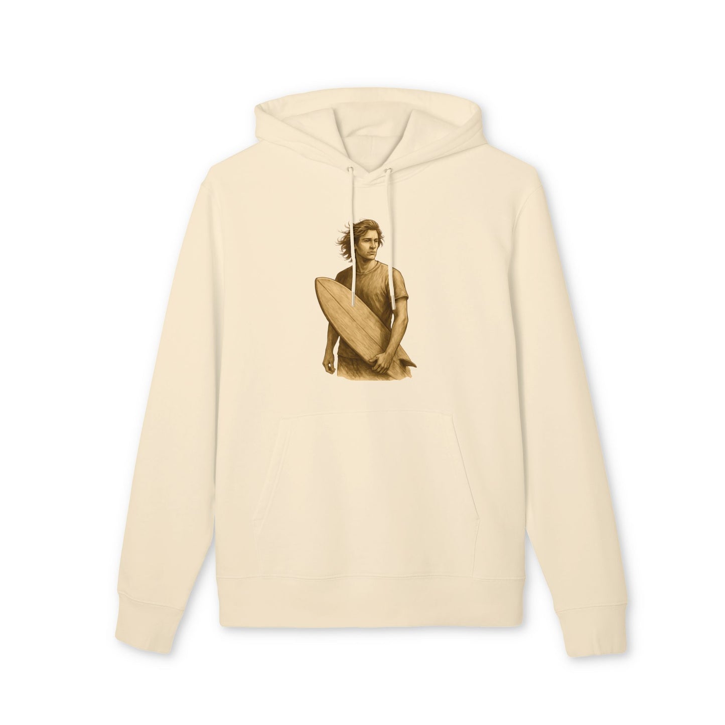 Surfer Hoodie Unisex (Brustprint) – Oversized Kapuzenpullover mit Surfer-Print | Retro Beach Style für Männer & Frauen