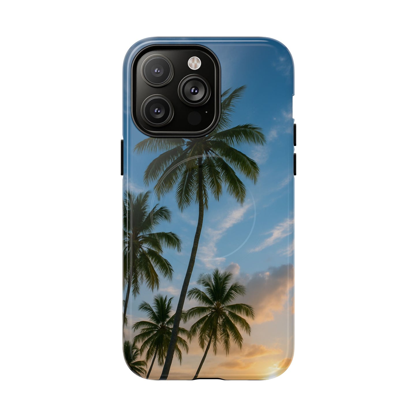 Tropische Sonnenuntergang Handyhülle mit Palmen – Sommer Vibes Case für iPhone & Android | Tropisches Strandmotiv