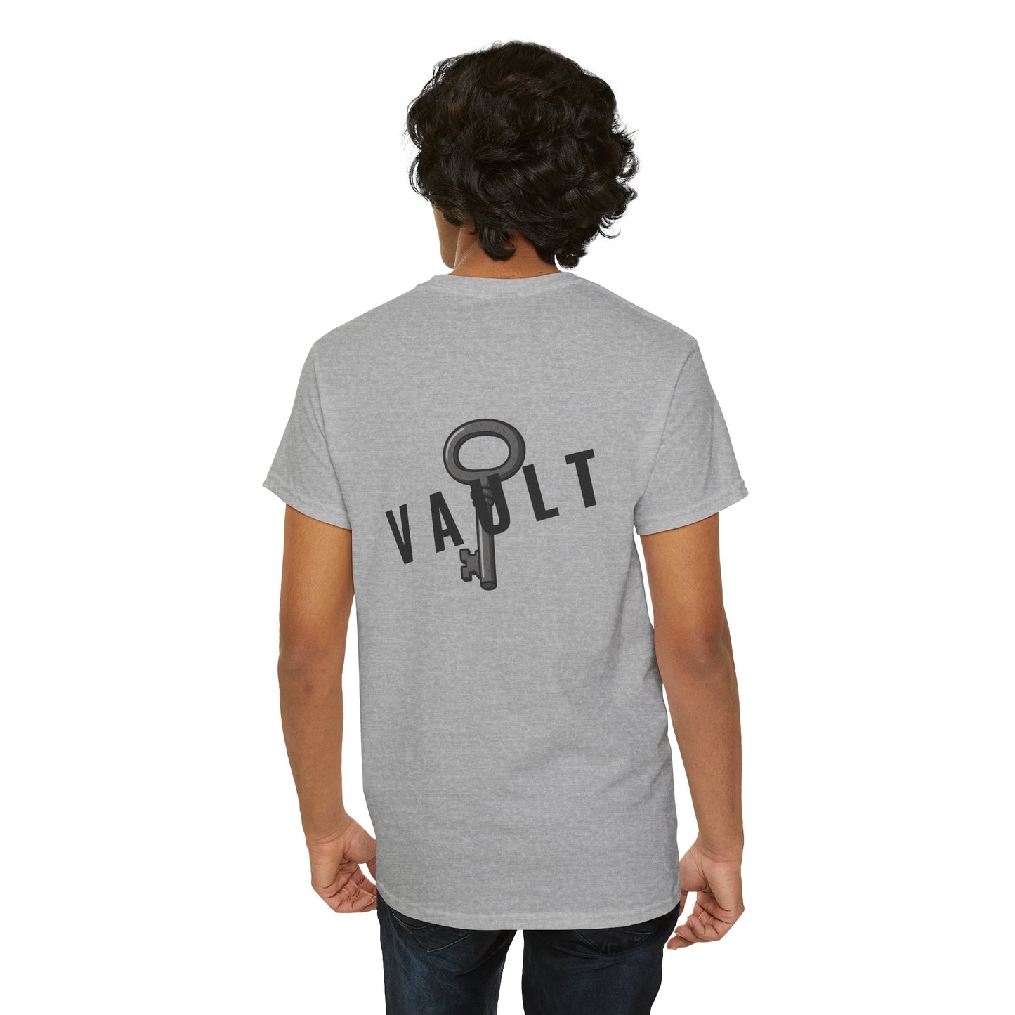 VAULT T-Shirt mit Schlüssel-Design (Rückenprint) – Unisex Heavy Cotton Tee | Nachhaltige Streetwear aus 100% Baumwolle