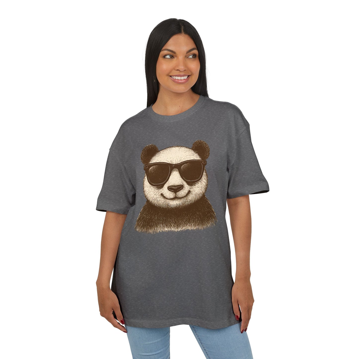Cooler Panda T-Shirt (Brustprint) – Stylisches Unisex Shirt mit Sonnenbrillen-Motiv im Retro Look