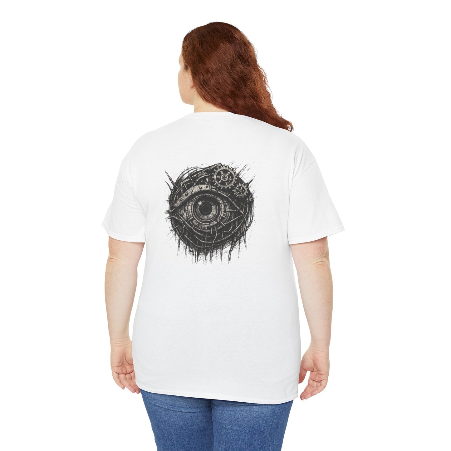 Biomechanisches Auge T-Shirt Unisex – Cyberpunk Zahnräder & Drähte Design | Futuristisches Cyborg Shirt für Sci-Fi & Gothic Fans