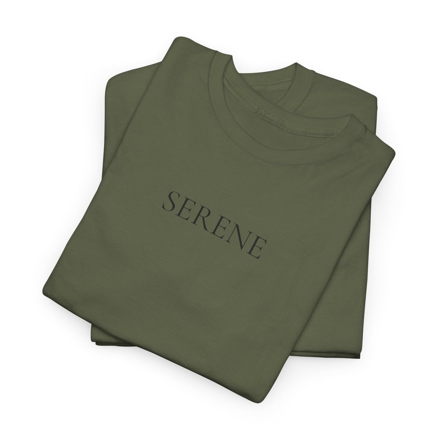 SERENE T-Shirt (Brustprint) – Unisex Heavy Cotton Tee | Nachhaltige Streetwear aus 100% Baumwolle