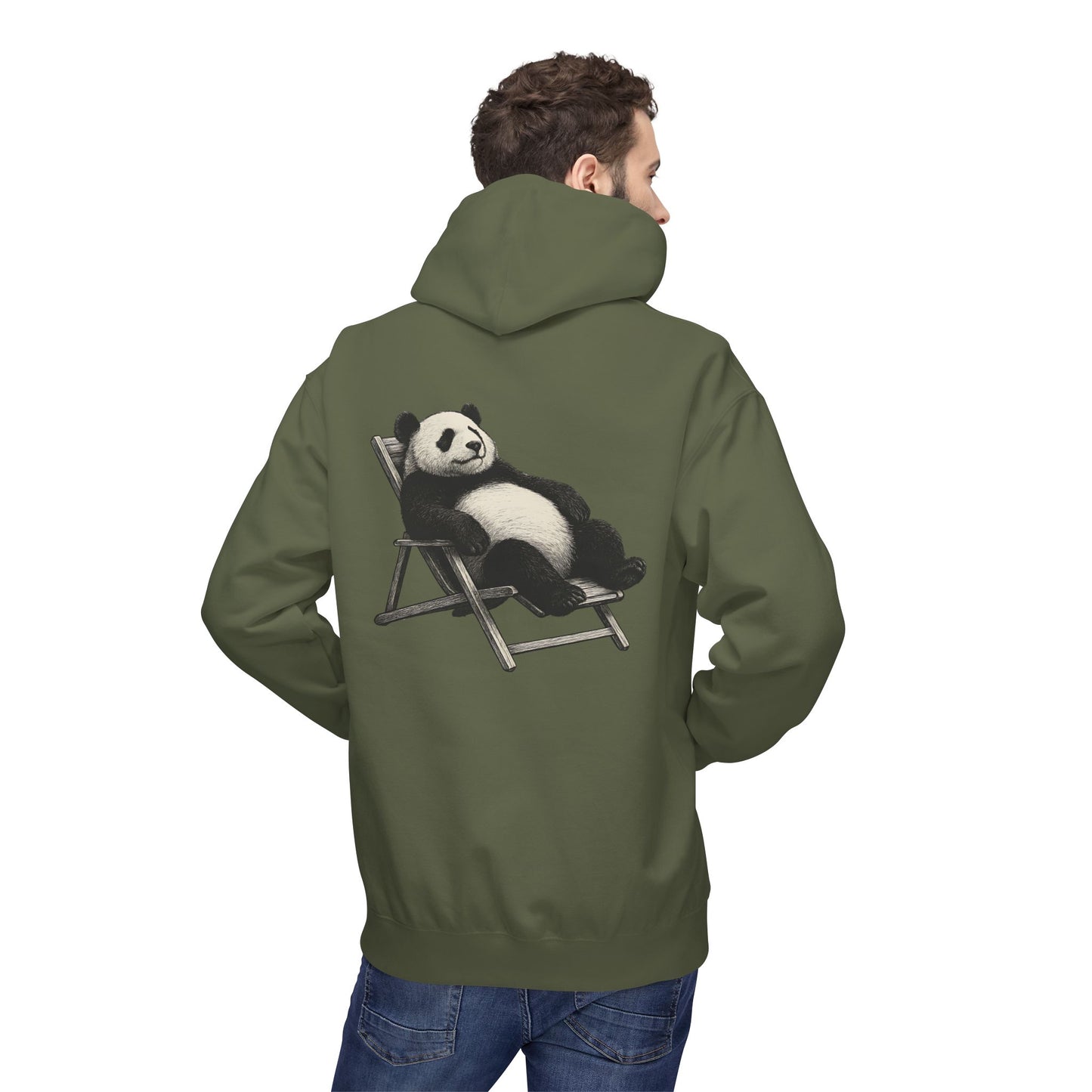 Chillender Panda (Rückenprint) - Unisex Midweight Fleece | Nachhaltige Streetwear mit Komfort & Stil
