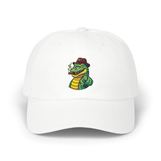 Gangster Alligator Cap – Coole Unisex Baseballcap mit Krokodil, Zigarre & Comic Design