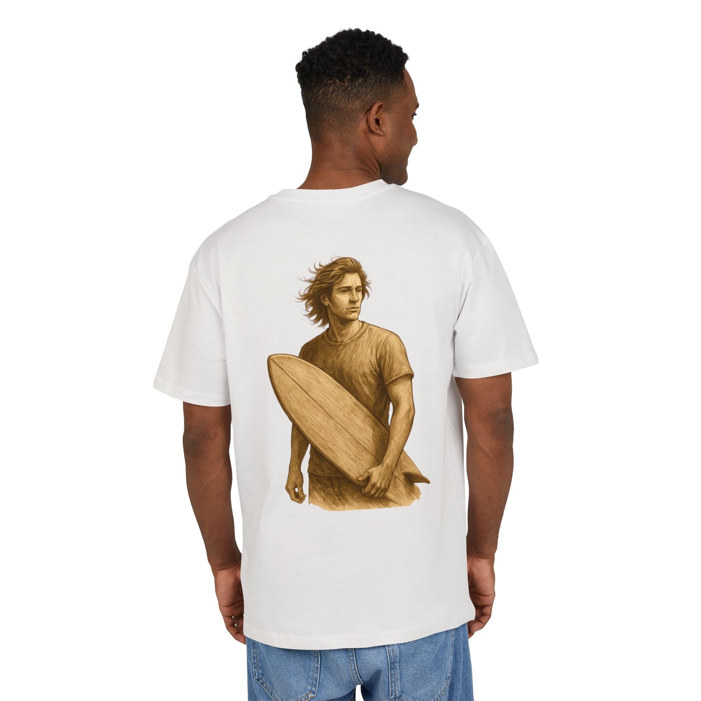 Retro Surfer T-Shirt (Brustprint) – Vintage Beach Style für Wellenreiter & Ocean-Lovers