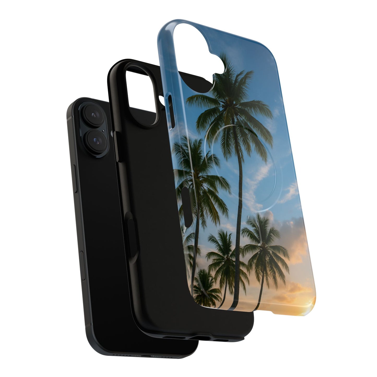 Tropische Sonnenuntergang Handyhülle mit Palmen – Sommer Vibes Case für iPhone & Android | Tropisches Strandmotiv