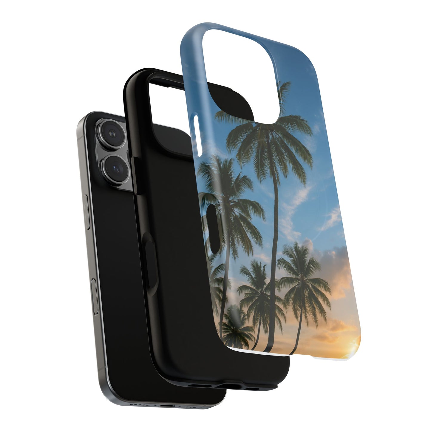 Tropische Sonnenuntergang Handyhülle mit Palmen – Sommer Vibes Case für iPhone & Android | Tropisches Strandmotiv