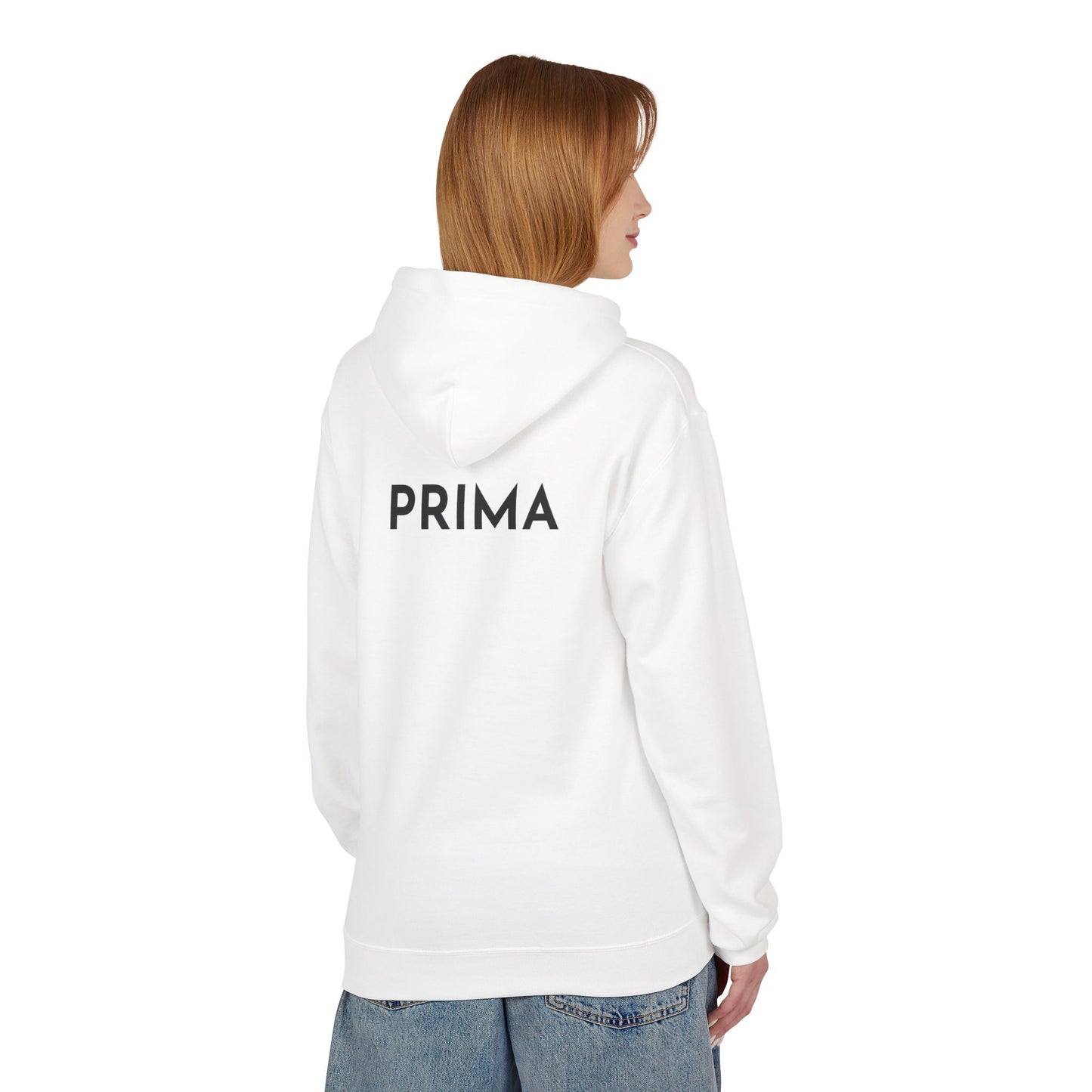 PRIMA Hoodie (Rückenprint) – Unisex Midweight Fleece | Nachhaltige Streetwear mit Komfort & Stil