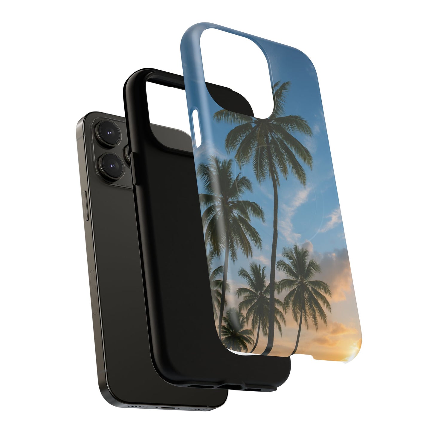 Tropische Sonnenuntergang Handyhülle mit Palmen – Sommer Vibes Case für iPhone & Android | Tropisches Strandmotiv